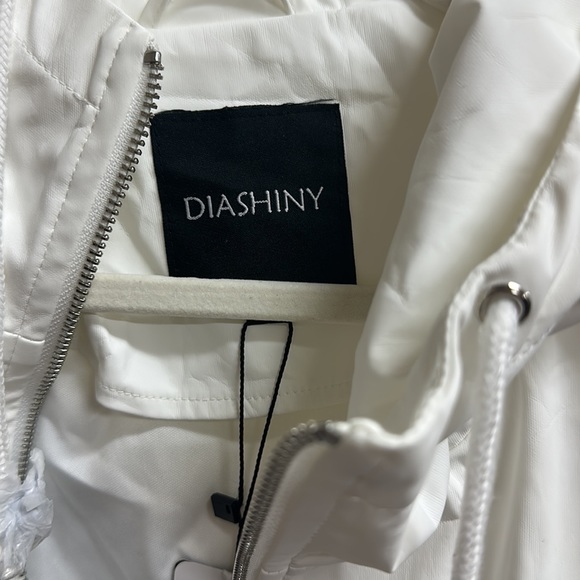 DIASHINY Fall Hooded Loose Jacket For Women, Zip Up Rain Coat Windbreaker - Picture 5 of 7